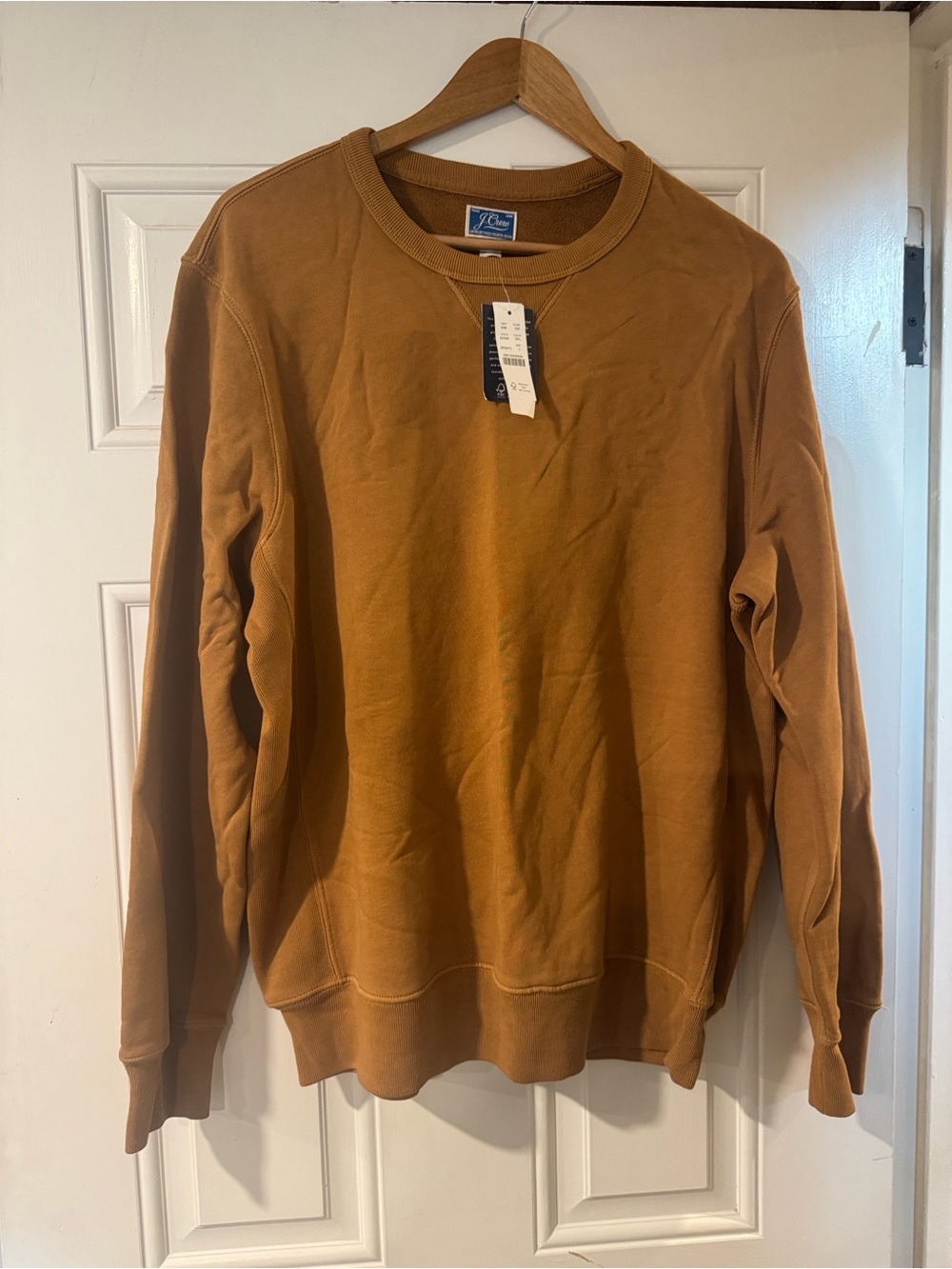 J. Crew NWT Men's Crewneck Sweatshirt in Camel Brown